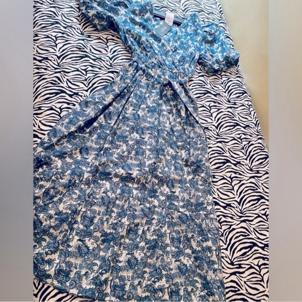 Beautiful blue white paisley maxi dress